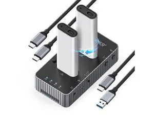 40Gbps M.2 NVMe Hard Drive Docking Station with Offline Clone Dual-Bay NVMe Cloner with USB C Cable for Both (M Key, B+M Key) PCIE NGFF Dock, Compatible Size 22110 2280 2260 2242 2230-IT28N 40Gbps M.2 NVMe Hard Drive Docking Station with Offline Clone Dual-Bay NVMe Cloner with USB C Cable for Both (M Key, B+M Key) PCIE NGFF Dock, Compatible Size 22110 2280 2260 2242 2230-IT28N