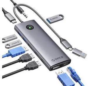 10-in-1 Dual 4K 60Hz USB-C Docking Station, Portable Hub with 2X HDMI, 2X DisplayPort, 10Gbps USB, Gigabit Ethernet, Compatble with MacBook M1/M2/M3 & Windows Laptops 10-in-1 Dual 4K 60Hz USB-C Docking Station, Portable Hub with 2X HDMI, 2X DisplayPort, 10Gbps USB, Gigabit Ethernet, Compatble with MacBook M1/M2/M3 & Windows Laptops