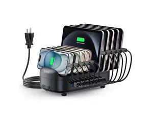 120W Charging Station for Multiple Devices, 10-Ports USB Charging Docking Organizer Station, Multi USB Charging Station Compatible with iPad, Tablet, Kindle, Airpods and Cell Phone 120W Charging Station for Multiple Devices, 10-Ports USB Charging Docking Organizer Station, Multi USB Charging Station Compatible with iPad, Tablet, Kindle, Airpods and Cell Phone