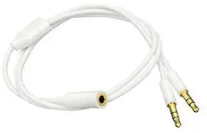 3.5mm Headphone Audio Splitter 1 Female to 2 Male TRS Y 3.5mm Splitter Cable Gold-Plated Stereo Jack for PC Smartphone MP4 Earphone Mp3 Speaker 19.68 inch 0.5m White 3.5mm Headphone Audio Splitter 1 Female to 2 Male TRS Y 3.5mm Splitter Cable Gold-Plated Stereo Jack for PC Smartphone MP4 Earphone Mp3 Speaker 19.68 inch 0.5m White