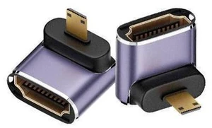 8K@60Hz Micro HDMI 2.1 to HDMI 2.1 Adapter 2 Pack, 3D 48Gbps Bidirectional Converter, Male to Female Up Angle Extender Connector Coupler for Xbox Switch HDTV PS5/4, Support 4K@120Hz Dynamic HDR 8K@60Hz Micro HDMI 2.1 to HDMI 2.1 Adapter 2 Pack, 3D 48Gbps Bidirectional Converter, Male to Female Up Angle Extender Connector Coupler for Xbox Switch HDTV PS5/4, Support 4K@120Hz Dynamic HDR