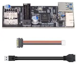 5Gbps Single 19/20Pin Header to USB 3.0 20Pin & Type-E Dual Ports Female PCBA Type Adapter Splitter 1 to 2 HUB 5Gbps Single 19/20Pin Header to USB 3.0 20Pin & Type-E Dual Ports Female PCBA Type Adapter Splitter 1 to 2 HUB
