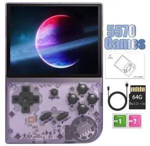 RG35XX Retro Handheld Game Console, 3.5 Inch IPS Screen, 32GB Storage Pre-Loaded Games, HDMI TV Output, 2600mAh Battery (RG35XX Purple) RG35XX Retro Handheld Game Console, 3.5 Inch IPS Screen, 32GB Storage Pre-Loaded Games, HDMI TV Output, 2600mAh Battery (RG35XX Purple)