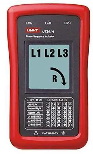 UT261A Phase Sequence Tester Lack Phase Meter Motor Rotation Indicator AC 40 700V 90 600V (UT261A) UT261A Phase Sequence Tester Lack Phase Meter Motor Rotation Indicator AC 40 700V 90 600V (UT261A)