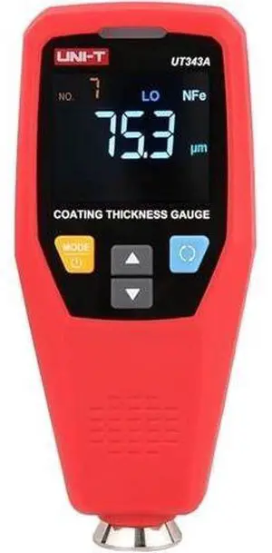 UT343A Digital Coating Thickness Composite Gauge Meter Automobile Paint Film Tester Measuring FE/NFE Paint Tool USB Data Storage Single-Point Multi-Point Quick Judgment Prompt UT343A Digital Coating Thickness Composite Gauge Meter Automobile Paint Film Tester Measuring FE/NFE Paint Tool USB Data Storage Single-Point Multi-Point Quick Judgment Prompt
