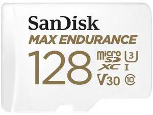 128GB MAX Endurance microSDXC Card with Adapter for Home Security Cameras and Dash cams - C10, U3, V30, 4K UHD, Micro SD Card - SDSQQVR-128G-GN6IA 128GB MAX Endurance microSDXC Card with Adapter for Home Security Cameras and Dash cams - C10, U3, V30, 4K UHD, Micro SD Card - SDSQQVR-128G-GN6IA