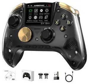 RG G01 Interactive Screen Wireless Gaming Controller Compatible with PC/Steam/Linux/Android/Switch/IOS 2.4G Wireless Bluetooth Controller Gamepad Hall Effect Triggers(Black) RG G01 Interactive Screen Wireless Gaming Controller Compatible with PC/Steam/Linux/Android/Switch/IOS 2.4G Wireless Bluetooth Controller Gamepad Hall Effect Triggers(Black)