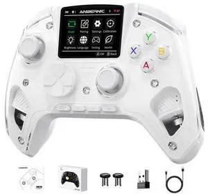 RG G01 Interactive Screen Wireless Gaming Controller Compatible with PC/Steam/Linux/Android/Switch/IOS 2.4G Wireless Bluetooth Controller Gamepad Hall Effect Triggers(White) RG G01 Interactive Screen Wireless Gaming Controller Compatible with PC/Steam/Linux/Android/Switch/IOS 2.4G Wireless Bluetooth Controller Gamepad Hall Effect Triggers(White)