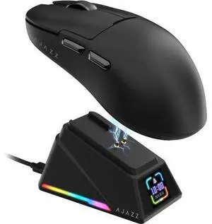 AJAZZ AJ159 APEX Wireless Gaming Mouse with Magnetic Charging Base, 56g Lightweight BT/2.4G/USB-C Wired Mouse, PAW3950APEX 42K DPI Optical Sensor, Programmable Buttons for PC/Mac/Win(Black) AJAZZ AJ159 APEX Wireless Gaming Mouse with Magnetic Charging Base, 56g Lightweight BT/2.4G/USB-C Wired Mouse, PAW3950APEX 42K DPI Optical Sensor, Programmable Buttons for PC/Mac/Win(Black)