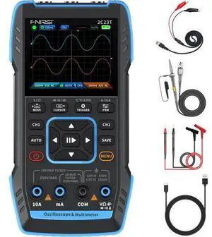 2C23T 3 in 1 Handheld Oscilloscope Multimeter DDS Generator, 2 Channels, 10MHz Bandwidth, 50MSa/s Sampling Rate, 10000 Counts, Voltage, Current, Capacitor, Resistor, Diode Test 2C23T 3 in 1 Handheld Oscilloscope Multimeter DDS Generator, 2 Channels, 10MHz Bandwidth, 50MSa/s Sampling Rate, 10000 Counts, Voltage, Current, Capacitor, Resistor, Diode Test