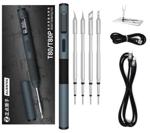 Soldering Iron Kit, 100W Fast Heating T80/T80P Digital Soldering Iron PD/QC,Type-C Portable Digital OLED Screen Display, Auto Sleep (T80P+C2C+4 type tips) Soldering Iron Kit, 100W Fast Heating T80/T80P Digital Soldering Iron PD/QC,Type-C Portable Digital OLED Screen Display, Auto Sleep (T80P+C2C+4 type tips)