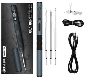 Soldering Iron Kit, 100W Fast Heating T80/T80P Digital Soldering Iron PD/QC,Type-C Portable Digital OLED Screen Display, Auto Sleep (T80+C2C+3 type tips) Soldering Iron Kit, 100W Fast Heating T80/T80P Digital Soldering Iron PD/QC,Type-C Portable Digital OLED Screen Display, Auto Sleep (T80+C2C+3 type tips)