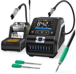 DWS-200 200W 210 Precision Digital Soldering Station Kit with 3 F210 Soldering Iron Tips and 2 Helping Hands, Temp Value & Curve Mode, 3 Temperature Storage, Full-Color Display DWS-200 200W 210 Precision Digital Soldering Station Kit with 3 F210 Soldering Iron Tips and 2 Helping Hands, Temp Value & Curve Mode, 3 Temperature Storage, Full-Color Display