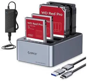 USB-C Hard Drive Docking Station with Offline Clone 4 Bay Aluminum USB 3.2 Gen 1 for 2.5''/3.5'' SSD HDD Up to 20TB(4*20) -6646C3 USB-C Hard Drive Docking Station with Offline Clone 4 Bay Aluminum USB 3.2 Gen 1 for 2.5''/3.5'' SSD HDD Up to 20TB(4*20) -6646C3