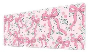 Pink Bow Gaming Mouse Pad Large Desk Mat Extended Keyboard Cute Mouse Pad Anime Mousepad with Non-Slip Base and Stitched Edge Mouse Mat Desk Pad 31.5 x 11.8 Mouse Pads for Desk Home Office Gaming Pink Bow Gaming Mouse Pad Large Desk Mat Extended Keyboard Cute Mouse Pad Anime Mousepad with Non-Slip Base and Stitched Edge Mouse Mat Desk Pad 31.5 x 11.8 Mouse Pads for Desk Home Office Gaming