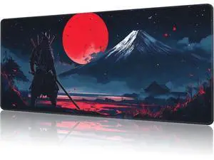 Mouse Pad Large Samurai and Red Moon Non-Slip Game Desk Mat with Stitched Edge Laptop Keyboard Desk Pad for Work Home Gaming (35.4 x 15.7 Inches) Mouse Pad Large Samurai and Red Moon Non-Slip Game Desk Mat with Stitched Edge Laptop Keyboard Desk Pad for Work Home Gaming (35.4 x 15.7 Inches)