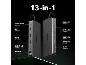 UGREEN Revodok Pro 313 Laptop Docking Station 13 in 1 4K Triple Display USB C Dock Dual HDMI, DP, 10Gbps Data Port 100W PD Gigabit Ethernet, SD/TF Card Reader Compatible for Thinkpad, Zenbook and more UGREEN Revodok Pro 313 Laptop Docking Station 13 in 1 4K Triple Display USB C Dock Dual HDMI, DP, 10Gbps Data Port 100W PD Gigabit Ethernet, SD/TF Card Reader Compatible for Thinkpad, Zenbook and more