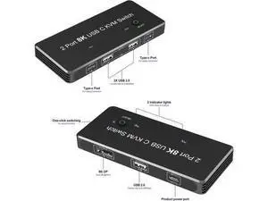 Thunderbolt 3 / Thunderbolt 4 USB-C to DP KVM Switch, 3 USB 2.0 Ports, Support 8K@60Hz & 4K@144Hz DP 1.4, for Monitor, Keyboard, Mouse & Printer Thunderbolt 3 / Thunderbolt 4 USB-C to DP KVM Switch, 3 USB 2.0 Ports, Support 8K@60Hz & 4K@144Hz DP 1.4, for Monitor, Keyboard, Mouse & Printer