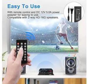 AK-380 USB SD BT.C FM AUX Audio Power Amplifier 400W+400W 2.0 CH HiFi Stereo AMP Speaker Bluetooth 5.0 Amp Receiver with 12V 5A Power Supply,FM Antenna for Car Home Bar Party AK-380 USB SD BT.C FM AUX Audio Power Amplifier 400W+400W 2.0 CH HiFi Stereo AMP Speaker Bluetooth 5.0 Amp Receiver with 12V 5A Power Supply,FM Antenna for Car Home Bar Party