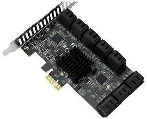 16 Port PCIe SATA 3.0 Expansion Card, PCI Express X1 to SATA III 6Gbps Controller Adapter, Riser Add On Card for Desktop Server NAS Chia Mining 16 Port PCIe SATA 3.0 Expansion Card, PCI Express X1 to SATA III 6Gbps Controller Adapter, Riser Add On Card for Desktop Server NAS Chia Mining