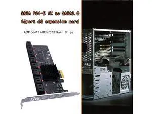 Chi a Mining SATA PCIe Adapter 16 Port SATA III to PCI Express 3.0 X1 Controller Expansion Card ASM1064 JBM575 Chip Add On Cards Chi a Mining SATA PCIe Adapter 16 Port SATA III to PCI Express 3.0 X1 Controller Expansion Card ASM1064 JBM575 Chip Add On Cards