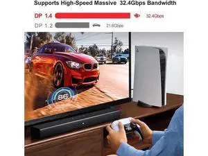 66FT Fiber 8K 4K DisplayPort Cable( In Wall ), DP 1.4 HBR3 8K@60Hz 4K@144Hz High Speed 32.4Gbps Optical Fiber Slim and Flexible DP to DP Cable 66FT Fiber 8K 4K DisplayPort Cable( In Wall ), DP 1.4 HBR3 8K@60Hz 4K@144Hz High Speed 32.4Gbps Optical Fiber Slim and Flexible DP to DP Cable