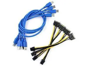 PCIe 1X to 16X Mining Riser Card with USB 3.0 Extension Cable, Multi-GPU Expansion Adapter for Desktop PC Windows Linux PCIe 1X to 16X Mining Riser Card with USB 3.0 Extension Cable, Multi-GPU Expansion Adapter for Desktop PC Windows Linux