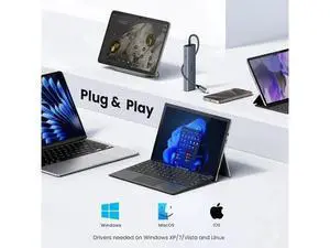 UGREEN 6-in-1 USB C to Gigabit Ethernet Hub Dongle, USB C Multiport Adapter with 10Gbps USB-C 3.2 ×2, USB-A 3.2/2.0, RJ45 LAN, Dedicated Power Port, Compatible with MacBook, Dell XPS, USB C Laptops UGREEN 6-in-1 USB C to Gigabit Ethernet Hub Dongle, USB C Multiport Adapter with 10Gbps USB-C 3.2 ×2, USB-A 3.2/2.0, RJ45 LAN, Dedicated Power Port, Compatible with MacBook, Dell XPS, USB C Laptops