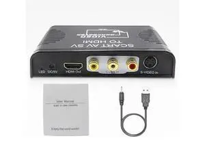 S-video composite AV Scart to HDMI converter Switch box 3-in-1 Scart+S-video+composite AV RCA to HDMI converter S-video composite AV Scart to HDMI converter Switch box 3-in-1 Scart+S-video+composite AV RCA to HDMI converter
