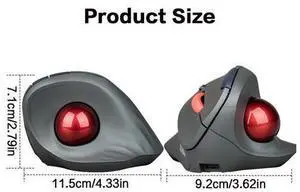 Wireless Vertical Trackball Mouse Dual Mode BT + 2.4G Connectivity, 650mAh Rechargeable Battery, Ergonomic Thumb-Operated Rollerball Wireless Vertical Trackball Mouse Dual Mode BT + 2.4G Connectivity, 650mAh Rechargeable Battery, Ergonomic Thumb-Operated Rollerball