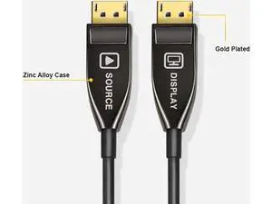 3.3FT Black DP 1.4 AOC Active Optical Fiber DP to DP Cable Male to Male, 32.4Gbps High Speed Cord Supports 8K@60Hz, 4K@144Hz for GPU, Gaming Monitor, PC 3.3FT Black DP 1.4 AOC Active Optical Fiber DP to DP Cable Male to Male, 32.4Gbps High Speed Cord Supports 8K@60Hz, 4K@144Hz for GPU, Gaming Monitor, PC
