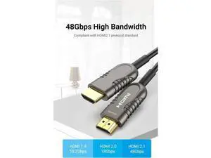 8K@60Hz Fiber Optic HDMI Cable 50 ft / 15m - Supporting 8K@60Hz 7680x4320, 4K@120Hz) eARC HDR10 HDCP 2.2 & 2.3 3D - Designed for Xbox, Compatible with PS5, Apple TV, PC 50 ft. 8K@60Hz Fiber Optic HDMI Cable 50 ft / 15m - Supporting 8K@60Hz 7680x4320, 4K@120Hz) eARC HDR10 HDCP 2.2 & 2.3 3D - Designed for Xbox, Compatible with PS5, Apple TV, PC 50 ft.
