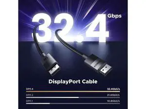 UGREEN VESA Certified DP 1.4 Cable 16FT, 32.4Gbps 8K DisplayPort Cord Supports 8K@60Hz, 4K@240Hz, HDR, FreeSync & G-Sync, Compatible with Gaming Monitor, Graphics Card, PC, HDTV UGREEN VESA Certified DP 1.4 Cable 16FT, 32.4Gbps 8K DisplayPort Cord Supports 8K@60Hz, 4K@240Hz, HDR, FreeSync & G-Sync, Compatible with Gaming Monitor, Graphics Card, PC, HDTV
