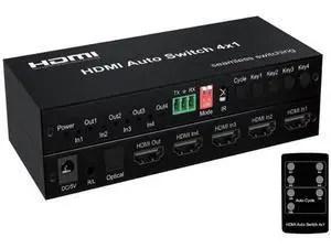 4 In 1 Out HDMI Switch with Seamless Timing Cycle Switching, 1080P@60Hz HDMI Switcher Selector with RS232, IR Remote, Optical SPDIF + 3.5mm L/R Audio Extractor, Auto Signal Switch Function for DVD, HD 4 In 1 Out HDMI Switch with Seamless Timing Cycle Switching, 1080P@60Hz HDMI Switcher Selector with RS232, IR Remote, Optical SPDIF + 3.5mm L/R Audio Extractor, Auto Signal Switch Function for DVD, HD