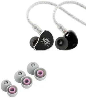 Kiwi Ears Belle 10mm DLC Dynamic Driver in-Ear Monitor, HiFi Wired Earbuds (Without MIC, Black) + Kiwi Ears Flex Earbud Tips, Replacement Silicone IEM Tips Kiwi Ears Belle 10mm DLC Dynamic Driver in-Ear Monitor, HiFi Wired Earbuds (Without MIC, Black) + Kiwi Ears Flex Earbud Tips, Replacement Silicone IEM Tips