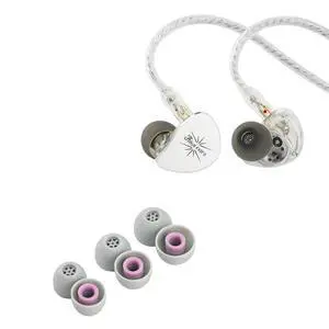 Kiwi Ears Belle 10mm DLC Dynamic Driver in-Ear Monitor, HiFi Wired Earbuds with Dual Silver-Plated Cables(Without MIC, Silver) + Kiwi Ears Flex Earbud Tips Kiwi Ears Belle 10mm DLC Dynamic Driver in-Ear Monitor, HiFi Wired Earbuds with Dual Silver-Plated Cables(Without MIC, Silver) + Kiwi Ears Flex Earbud Tips
