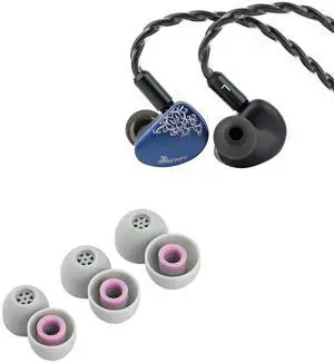 Kiwi Ears Cadenza II 10mm Titanium Driver in Ear Monitor, HiFi Wired IEM Earphones with KARS 2.0, Precise Tonal Balance (Blue) + Kiwi Ears Flex Earbud Tips, Replacement Silicone IEM Tips Kiwi Ears Cadenza II 10mm Titanium Driver in Ear Monitor, HiFi Wired IEM Earphones with KARS 2.0, Precise Tonal Balance (Blue) + Kiwi Ears Flex Earbud Tips, Replacement Silicone IEM Tips