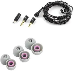 Kiwi Ears x B_Media Terras IEM Cable, with Type-C USB C/3.5mm/4.4mm Plug,4N Single Crystal Copper 32AWG 4-Core in Ear Monitor Cord + Kiwi Ears Flex Earbud Tips, Replacement Silicone IEM Tips Kiwi Ears x B_Media Terras IEM Cable, with Type-C USB C/3.5mm/4.4mm Plug,4N Single Crystal Copper 32AWG 4-Core in Ear Monitor Cord + Kiwi Ears Flex Earbud Tips, Replacement Silicone IEM Tips
