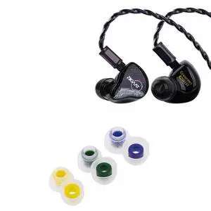 ZiiGaat Crescent in Ear Monitor, Premium 2DD+2BA Hybrid IEM Earphone, Isobaric Bass + TANGZU Tang Sancai in Ear Monitor Ear Plugs, 3 Pairs, Matte Texture Straight Tooth Grooves Eartips for IEM ZiiGaat Crescent in Ear Monitor, Premium 2DD+2BA Hybrid IEM Earphone, Isobaric Bass + TANGZU Tang Sancai in Ear Monitor Ear Plugs, 3 Pairs, Matte Texture Straight Tooth Grooves Eartips for IEM