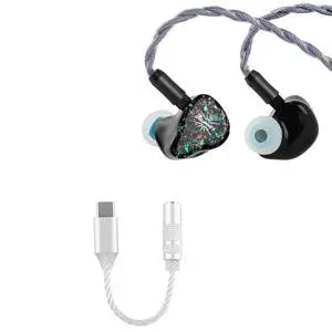 Kiwi Ears Astral 1DD+6BA Hybrid in Ear Monitor, Wired Earbuds, HiFi Studio Recording &Mixing Earphone Kiwi Ears AD1 Type-C to 3.5mm Female Headphone DAC Adapter Cable Kiwi Ears Astral 1DD+6BA Hybrid in Ear Monitor, Wired Earbuds, HiFi Studio Recording &Mixing Earphone Kiwi Ears AD1 Type-C to 3.5mm Female Headphone DAC Adapter Cable