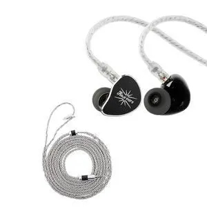 Kiwi Ears Belle 10mm DLC Dynamic Driver in-Ear Monitor, HiFi Wired Earbuds (Without MIC, Black) + Tripowin Zonie IEM Cable, 2m Long Earbud Cord Kiwi Ears Belle 10mm DLC Dynamic Driver in-Ear Monitor, HiFi Wired Earbuds (Without MIC, Black) + Tripowin Zonie IEM Cable, 2m Long Earbud Cord