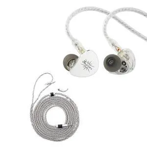 Kiwi Ears Belle 10mm DLC Dynamic Driver in-Ear Monitor, HiFi Wired Earbuds with Dual Silver-Plated Cables (Without MIC, Silver) + Tripowin Zonie IEM Cable 2M Kiwi Ears Belle 10mm DLC Dynamic Driver in-Ear Monitor, HiFi Wired Earbuds with Dual Silver-Plated Cables (Without MIC, Silver) + Tripowin Zonie IEM Cable 2M