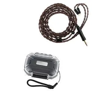 Kiwi Ears Terras IEM Cable,4N Single Crystal Copper 32AWG 4-Core in Ear Monitor Cord LC02 in Ear Monitor Case, Portable Earbud Hard Case, Waterproof Earphone Storage Bo Kiwi Ears Terras IEM Cable,4N Single Crystal Copper 32AWG 4-Core in Ear Monitor Cord LC02 in Ear Monitor Case, Portable Earbud Hard Case, Waterproof Earphone Storage Bo