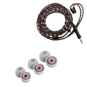 Kiwi Ears Terras IEM Cable,4N Single Crystal Copper 32AWG 4-Core in Ear Monitor Cord Kiwi Ears Flex Earbud Tips, Replacement Silicone IEM Tips, 3 Pairs, S/M/L Size, for KZ ZS10 Pro Kiwi Ears Terras IEM Cable,4N Single Crystal Copper 32AWG 4-Core in Ear Monitor Cord Kiwi Ears Flex Earbud Tips, Replacement Silicone IEM Tips, 3 Pairs, S/M/L Size, for KZ ZS10 Pro