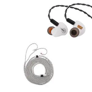ZiiGaat x Fresh Reviews Arete in Ear Monitor, 1DD+4BA Hybrid Earphone IEM (White) Tripowin Zonie IEM Cable, 2m Long Earbud Cord, 16 Core Silver Plated Earphone Cable(2Pin) ZiiGaat x Fresh Reviews Arete in Ear Monitor, 1DD+4BA Hybrid Earphone IEM (White) Tripowin Zonie IEM Cable, 2m Long Earbud Cord, 16 Core Silver Plated Earphone Cable(2Pin)
