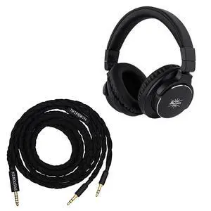 Kiwi Ears Division Over Ear Headphone (Black) + Tripowin GranVia Dual 3.5mm Connector to 4.4mm TRRRS Stereo Headphone Cable Kiwi Ears Division Over Ear Headphone (Black) + Tripowin GranVia Dual 3.5mm Connector to 4.4mm TRRRS Stereo Headphone Cable
