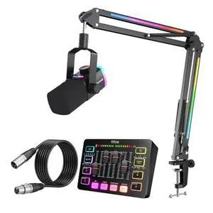 PC Gaming Audio Bundle: Dynamic XLR/USB Mic with Boom Arm+Audio Mixer with 48V Phantom Power,Volume Control +10ft XLR Cable for Podcast/Recording/Game Voice (AM8PROT+SC3+L9) PC Gaming Audio Bundle: Dynamic XLR/USB Mic with Boom Arm+Audio Mixer with 48V Phantom Power,Volume Control +10ft XLR Cable for Podcast/Recording/Game Voice (AM8PROT+SC3+L9)