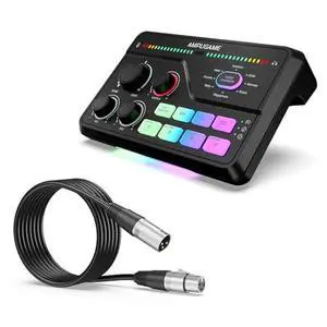 Gaming Audio Mixer with XLR Cable Bundle, RGB Streaming Mixer with XLR Interface, Volume Control, Voice Changer, Headphone Amp, Game/Chat Mix for Video Recording, YouTube (SC8+L9) Gaming Audio Mixer with XLR Cable Bundle, RGB Streaming Mixer with XLR Interface, Volume Control, Voice Changer, Headphone Amp, Game/Chat Mix for Video Recording, YouTube (SC8+L9)