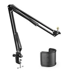Microphone Arm Stand with Pop Filter Screen Bundle, Metal Mic Boom Arm Stand with Screw Adapter, Desktop Clamp, Pop Shield Windscreen Pack for Recording, Podcast, Streaming (CS1+U1) Microphone Arm Stand with Pop Filter Screen Bundle, Metal Mic Boom Arm Stand with Screw Adapter, Desktop Clamp, Pop Shield Windscreen Pack for Recording, Podcast, Streaming (CS1+U1)