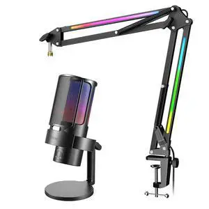 USB Condenser Microphone Kit for Gaming with Four Polar Patterns, RGB Microphone Boom Arm, Mute Button, Volume Control, Streaming Mic and Metal Stand for YouTube, Windows, Mac (A8Plus+BM38) USB Condenser Microphone Kit for Gaming with Four Polar Patterns, RGB Microphone Boom Arm, Mute Button, Volume Control, Streaming Mic and Metal Stand for YouTube, Windows, Mac (A8Plus+BM38)